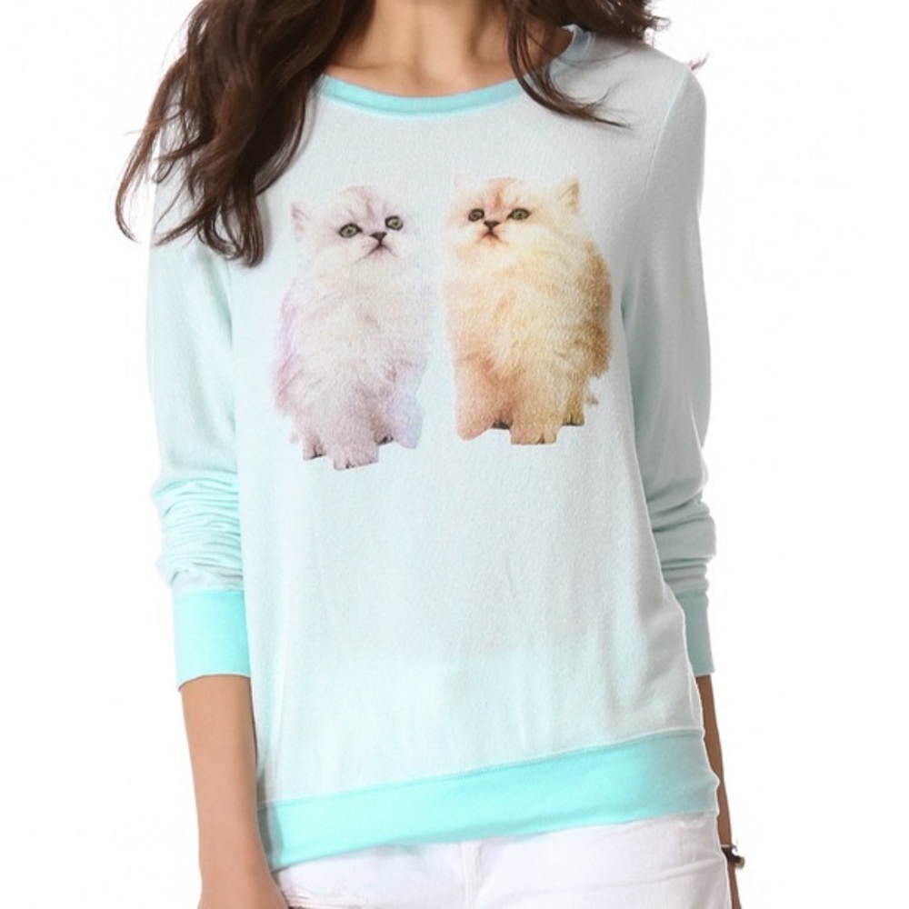 Wildfox magical cats baggy beach jumper bbj L NWOT